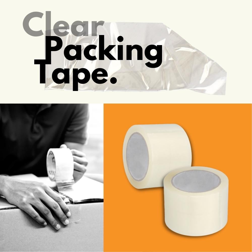 SSBM Heavy-Duty Clear Shipping Packaging Tape 3"x330 Feet 1.5 Mil w/ Handheld Tape Dispenser 6 Pack