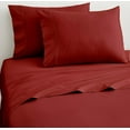 thumbnail image 3 of Short Queen Fitted Sheet with 2 Pillowcases 1000-TC Organic Cotton 15" Deep Pockets 3-PC Set - Burgundy, 3 of 7