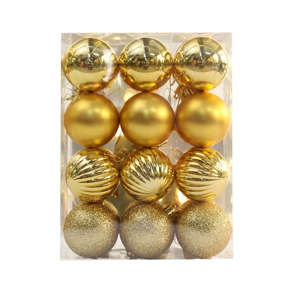 24-Pack Christmas Ornament Balls 1.57x1.57in, Multicolor Tree Hanging Decor Set Gift Box with Hooks for Party Holiday Decoration()