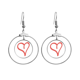 thumbnail image 1 of La línea de en forma de corazon de San Valentin Los pendientes cuelgan del aro de la joyería del círculo de la gota Unbranded M, 1 of 3