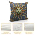 thumbnail image 4 of Shiartex Throw Pillow Covers Vintage Celestial Baroque Blue Gold Sun Face Planet Astronomy Decorative Square Pillowcases Cushion Cover 18x18in, 4 of 5