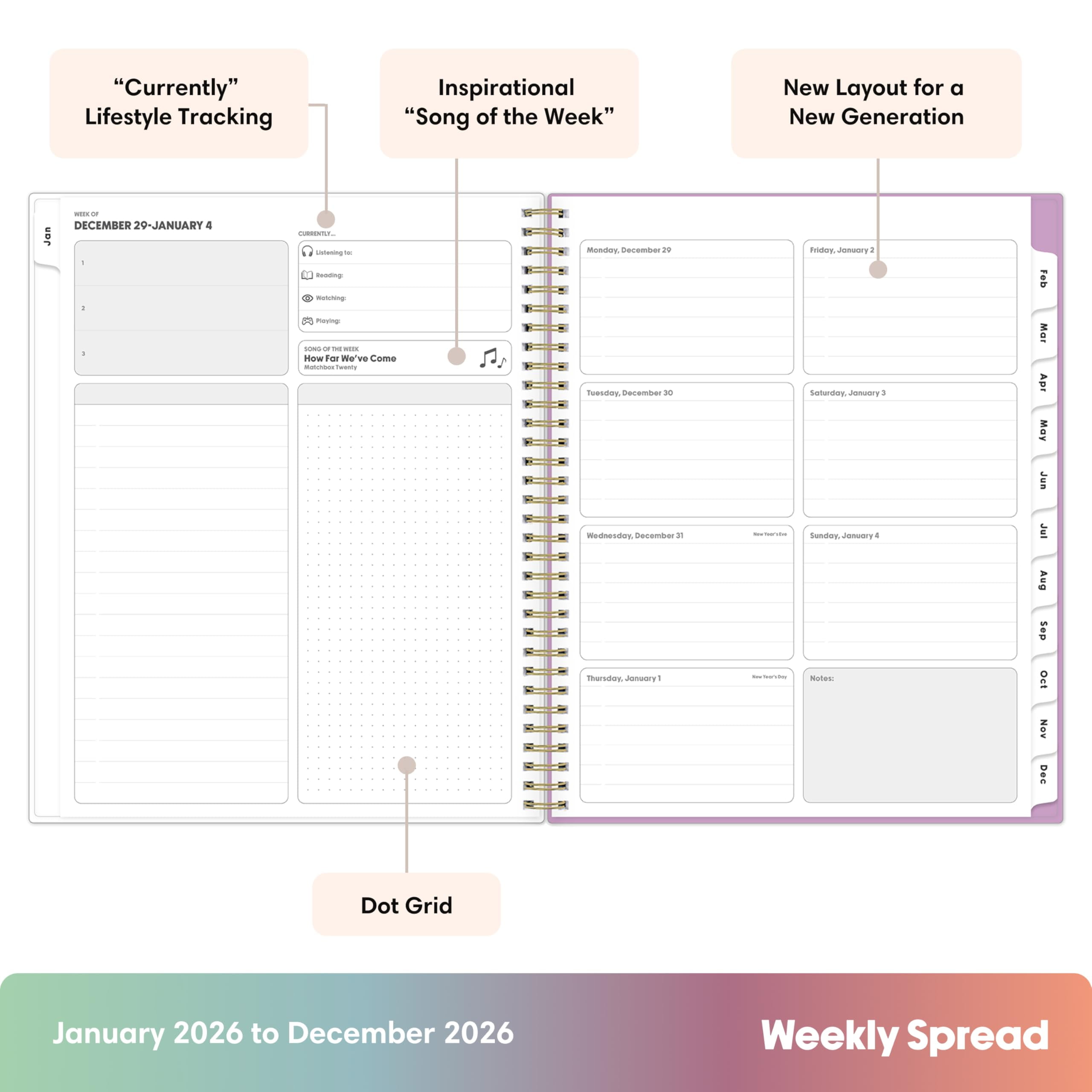 Blue Sky Gen Z 2026 Weekly and Monthly Planner Calendar, January