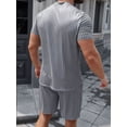 thumbnail image 4 of Hombres Playera Y Pantalones Cortos Con Estampado De Rayas, 4 of 8