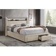 thumbnail image 2 of Coaster Madison LED Upholstered Contemporary Fabric Full Storage Bed in Cream, 2 of 9