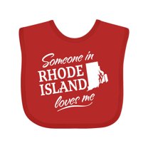 Inktastic Someone in Rhode Island Loves Me Boys or Girls Baby Bib