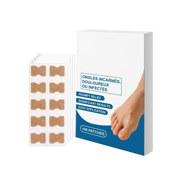 Safeydaddy 100Pcs Ingrown Toenail Treatment, Ingrown Toenail Corrector Strips, Professional & Safe & Efficient, for Paronychia Caused by Ingrown Toenail