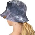 thumbnail image 5 of C.C Unisex 100% Cotton Packable Reversible Tie Dye Bucket Sun Hat, Black/Grey, 5 of 7