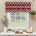 thumbnail image 3 of Moroccan Pattern Window Valance Curtain Black Red Geometric Trellis Rod Pocket Short Curtain for Living Room, Bedroom & Kitchen Window Decor 60x18in, 3 of 8