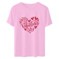 thumbnail image 4 of Cadeau de Saint-Valentin pour Femmes, T-shirt Décontracté à Manches Courtes et Col Rond avec Imprimé Arbre de Noël, 4 of 6