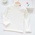 thumbnail image 2 of Toddler T Shirts for Girls Thermal Shirt White Long Sleeve T-Shirts Girls Crewneck Tees Fall Winter Clothes Girls Solid Color Shirts 3-4 Years, 2 of 3