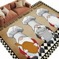 thumbnail image 3 of 5x7 Area Rugs, Farmhouse Chef Gnomes Non-Skid Rubber Backing Large Rectangle Rugs - Living Room Bedroom Home Office, Vintage Black White Plaid Indoor Floor Mat Carpets Washable Rug, 3 of 9