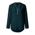 thumbnail image 4 of Lixiuxyad Western Shirts for Women Button Women Ladies Clothing Loose Shirt Chiffon Zipper Long Sleeves Plus Size Tops, 4 of 4