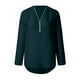 thumbnail image 4 of Camisa holgada de gasa para mujer - Top de manga larga con cremallera en tallas grandes - Color liso, estilo moderno - S-XXXXXL, 4 of 4