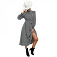 thumbnail image 3 of Finale Effacer! Femmes Robe Col Roulé Bouffée à Manches Longues Robe Taille Cravate Imprimé Léopard Casual Flowy Parti Maxi Robes, 3 of 5