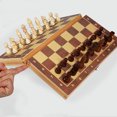 thumbnail image 4 of Wooden Chess Set Folding Magnetic Large Board With 34 Chess Pieces Interior For Storage Portable Travel Board Game Set For Kid, 4 of 5