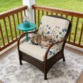 thumbnail image 4 of Outdoor Patio Cushion Covers 2 Pack Blue Flower Floral Leaves Patio Chair Cushion Covers with Ties and Zipper Branch Plant Nature Waterproof Outdoor Seat Cushion Covers for Patio Furniture 24"x24", 4 of 9