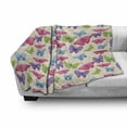 thumbnail image 3 of Modern Soft Flannel Fleece Throw Blanket, Colorful Butterflies in Vibrant Tones Moths Wings Kids Girls Design, Cozy Plush for Indoor and Outdoor Use, 50" x 70", Multicolor, by Ambesonne, 3 of 6