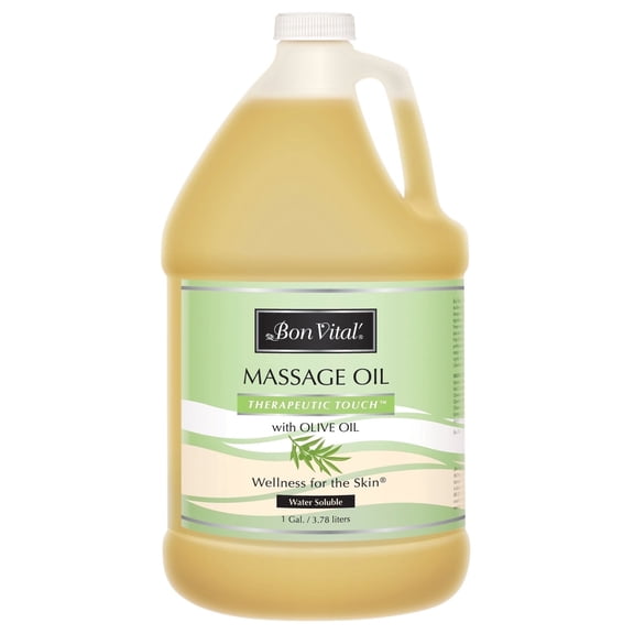 Bon Vital' Therapeutic Touch Massage Oil, Lightweight, Olive Oil, 1 Gallon