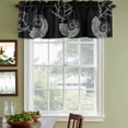 thumbnail image 3 of Retro Black Conch Curtain Valances for Windows, Kitchen Valance Window Treatments Panel 2 Pack, Vintage Art Geometric Coastal Nautical Rod Pocket Short Curtains for Bathroom Bedroom 60 x 18 Inch, 3 of 8