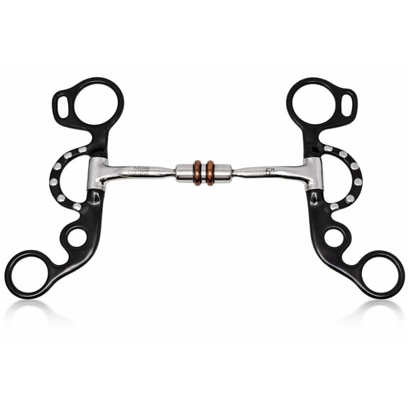 5" Mouth Comfort Jointed Copper Roller Short Shank Snaffle Horse Bit 35660B