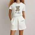 thumbnail image 2 of Gaexia Girls Summer Outfits Size 8-10 Round Neck Print Short Sleeve Clothes Casual T-Shirt Shorts Set 2pcs Clothes Set Little Girls, 2 of 7