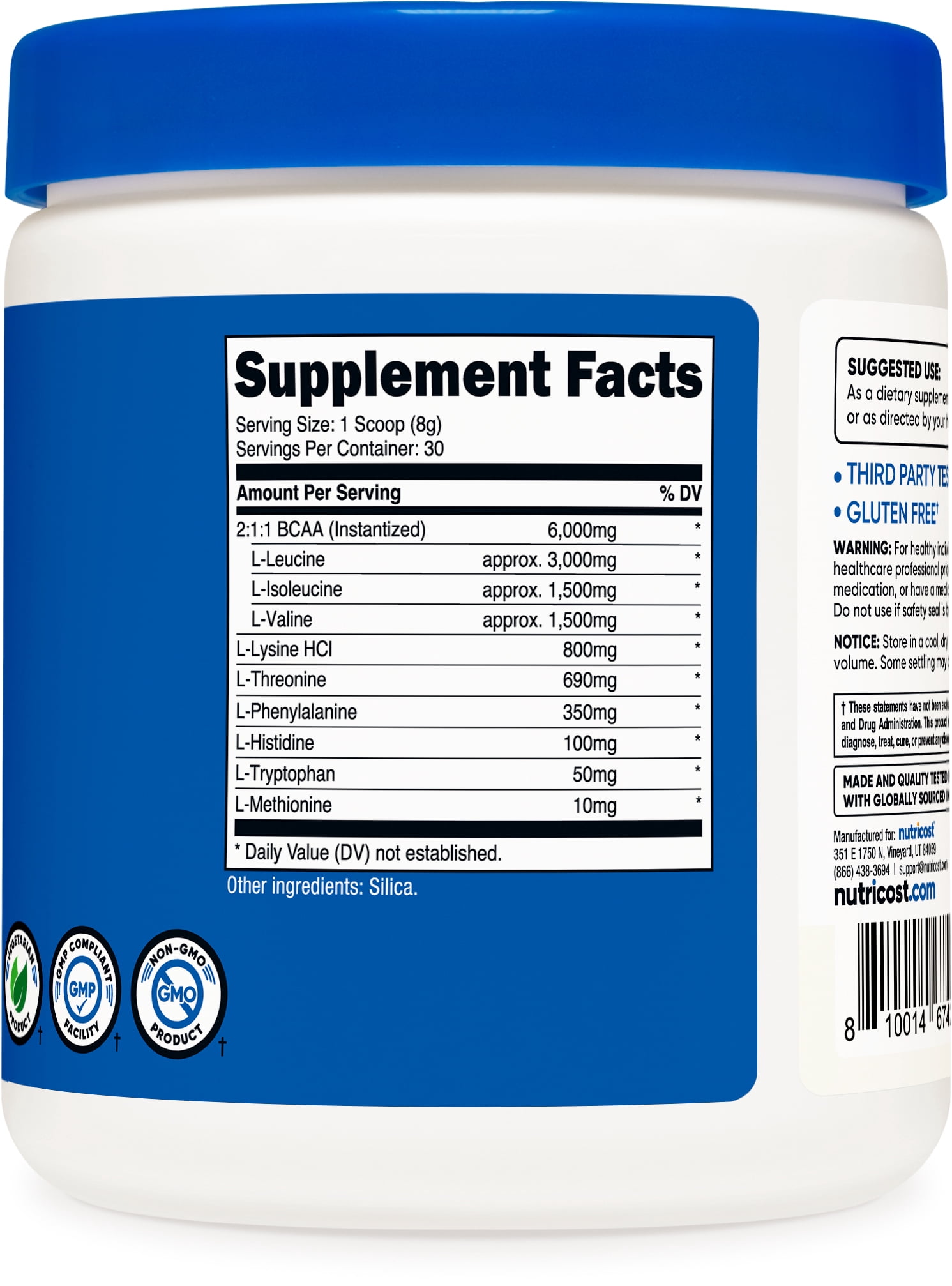 Nutricost EAA Powder 30 Servings (Unflavored) - Essential Amino Acids Supplement