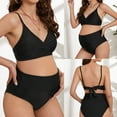 thumbnail image 2 of Celivon Maternity High Waist Bikini Swimsuit 2 Piece Bathing Suits Spaghetti Strap Deep V Swimwear, 2 of 2