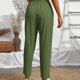 thumbnail image 5 of Pantalones elásticos de la cintura para las mujeres verde oliva cordón sólido bolsillo Jogger longitud completa, 5 of 5
