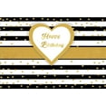 thumbnail image 2 of ABPHOTO 7x5t Photography Backdrop Happy Birthday Background Black and White Stripes Gold Star Photo Background Backdrops, 2 of 4