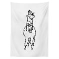 thumbnail image 3 of Ambesonne Llama Tablecloth Rectangular Table Cover, South American Animal, 60"x84", Black White, 3 of 4