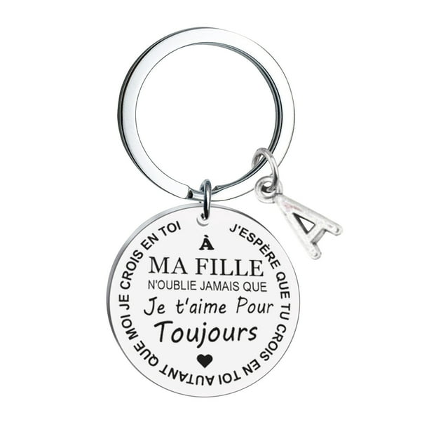 Xihbxyly Llavero Personalizado de Acero Inoxidable con Apellido Personalizado, Accesorio Elegante y Duradero, Regalo Único para Hija, Joyería de Amistad de Moda, Tamaño de 30 Mm.