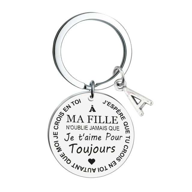 Agiferg Porte-Clés en Acier Inoxydable 26 Lettres 3x3cm