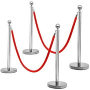 4-Pack Ball Top Stainless Steel Stanchion Silver