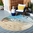 thumbnail image 3 of SAFAVIEH Barbados Sand Footprints Outdoor Runner Rug, Gold/Blue, 2'8" x 10'5", 3 of 10