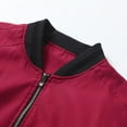 thumbnail image 4 of SWSMCLT Men's Snow Jacket Zip Up Full Zip Casual Zip Front Winter Varsity Jacket Spring Slash Pocket Jackets Burgundy X-Large, 4 of 4