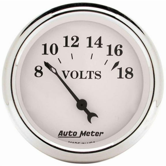 AutoMeter 1692 Old-Tyme White Air-Core Voltmeter Gauge, 2-1/16