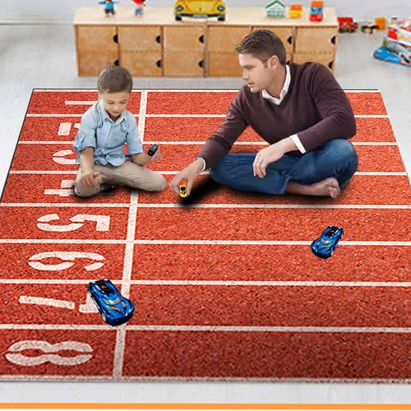 Tuvgenk Red Running Track Indoor Outdoor Mat 39.37x78.74in Non Slip Multi-Purpose Gift Rug