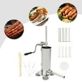 thumbnail image 3 of Sausage Stuffer Stainless Steel Manual Sausage Maker , 3.5L 8LBS Vertical Meat Sausage Stuffer Machine with 8 Filling Tubes Attachment for Commercial Kitchen and Home Use, 3 of 18