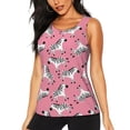 thumbnail image 1 of Fotbe Cute Cartoon Zebra Blusas Sin Mangas para Mujer – Estilo Casual, Corte Suelto, Slim-Fit, Cuello Redondo Deportivo, Tops de Verano para Gimnasio y Yoga-Large, 1 of 7