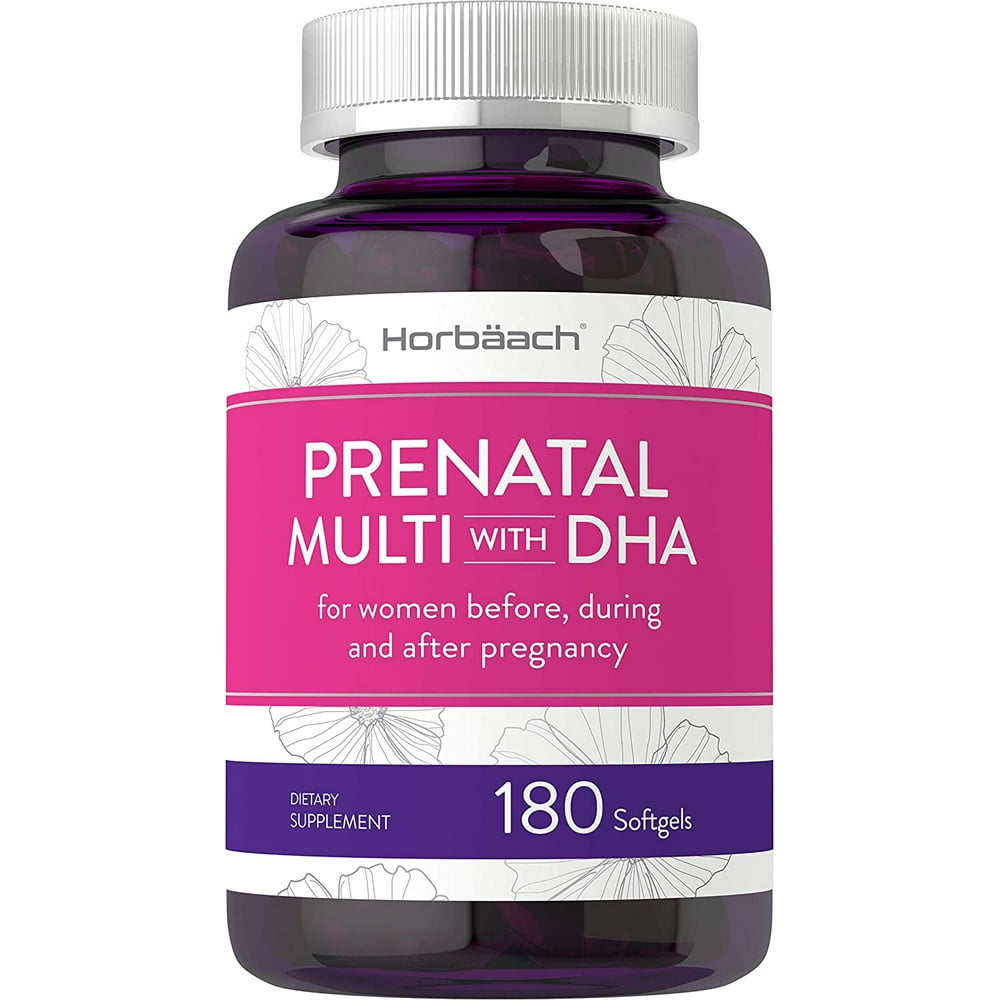 Prenatal Multivitamin with DHA, Folic Acid & Iron 180 Softgels NonGMO & Gluten Free