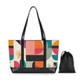 thumbnail image 7 of FORMRS Canvas Laptop Tote Bag for Women with 15.6" Computer Compartments Shoulder Handbag, Beige Abstract, 7 of 7