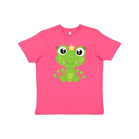 Inktastic Cute Frog, Green Frog, Frog Princess, Crown Youth T-Shirt