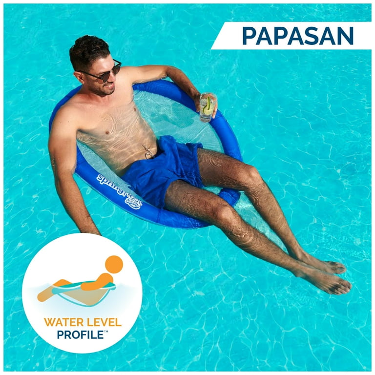 SwimWays Spring Float Papasan Pool Lounge Chair with Hyper-Flate