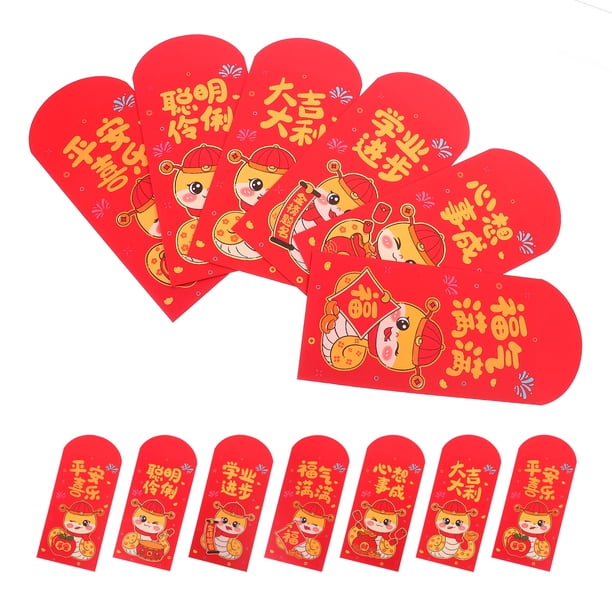 24 sobres rojos de la suerte para el Año Nuevo chino, sobres rojos para el Año Nuevo chino, sobres tradicionales Hongbao para el Año Nuevo chino, decoraciones para el Año Nuevo Lunar, sobres rojos d