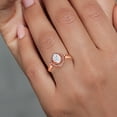 thumbnail image 4 of Gem Stone King 18K Rose Gold Plated Silver Ring Set with Near Colorless (GH, Size 6) Oval Moissanite (1.24 Cttw, Size 6), 4 of 4