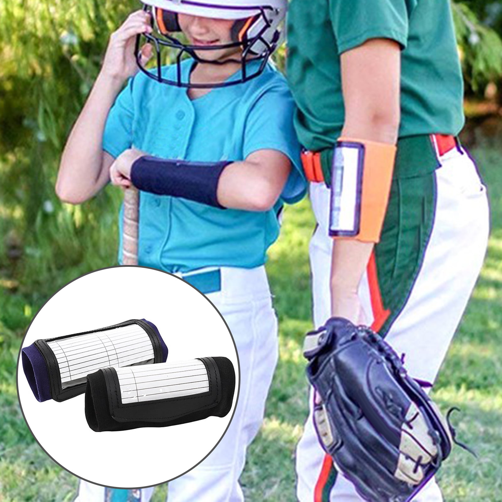  Softball Wristbands for Signs - Single Window Adult Size 20  Pack - Football Quarterback (QB) Play Sheets - Baseball Armband Playbook -  (Black) : Sports & Outdoors