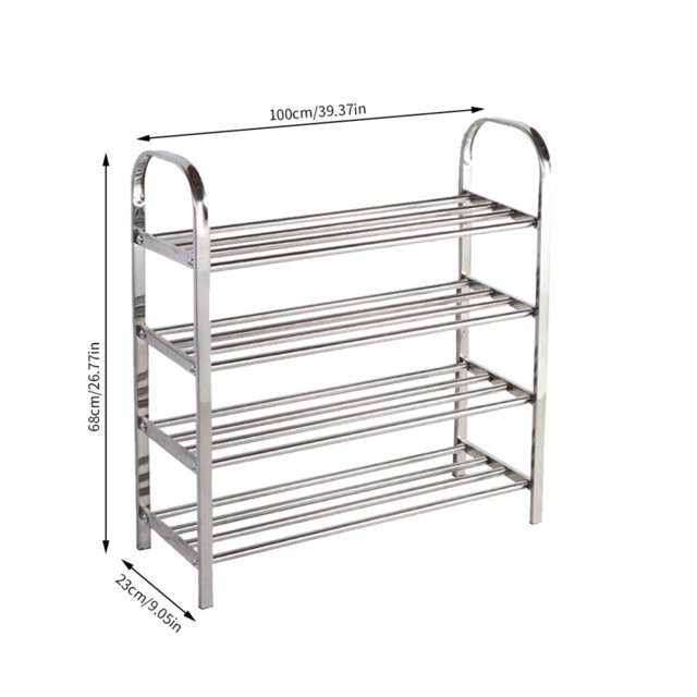 Becaristey 4-Tier Shoes Rack Organizer Multi-layer Stainless Shoe Storage Shelf for Living Room Doorway 40cm No.06