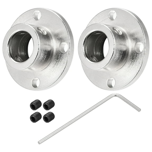 Uxcell 2pcs 12mm Flange Coupling Connector, Shaft Axis Fittings with 4pcs Fastening Screw 1pcs M2 Hex Wrench