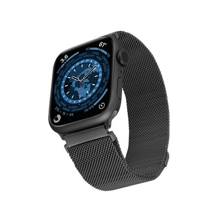 WITHit Black Stainless Steel Mesh Band for the Apple Watch®, Fits all Apple Watch® Series and Sizes, Unisex