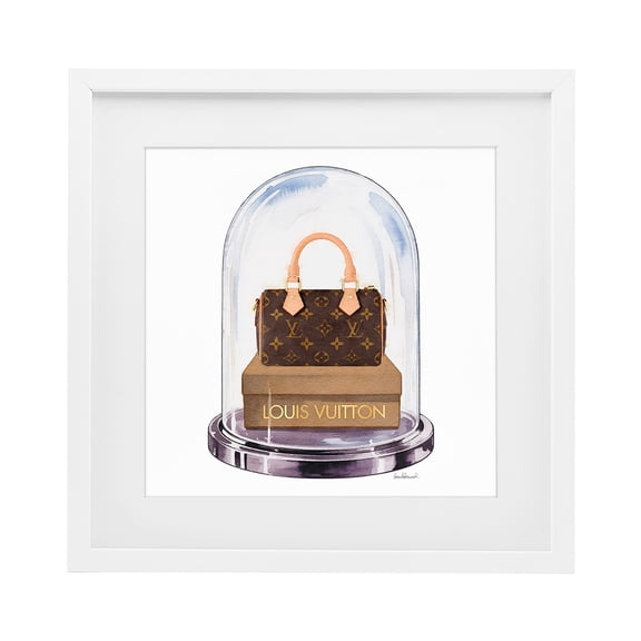 Stupell Industries Art Deco Glam Purse Bell Jar White Framed Print Under Glass, 13 x 13, by Amanda Greenwood